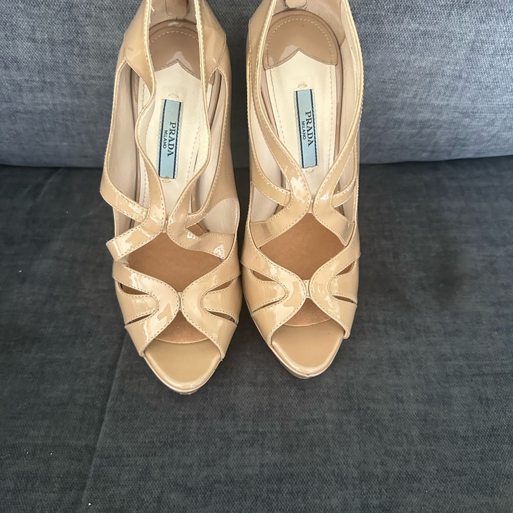 Prada Women's Beige Strappy Heels
